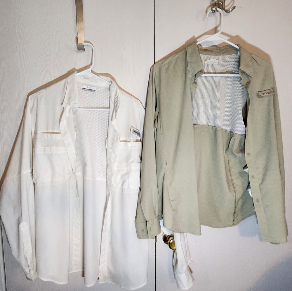 2 Columbia Dry Fit Long Sleeve Shirts